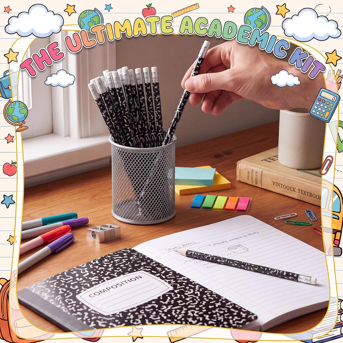 100 PCS Composition Pencils – Classic Style for Every School Day